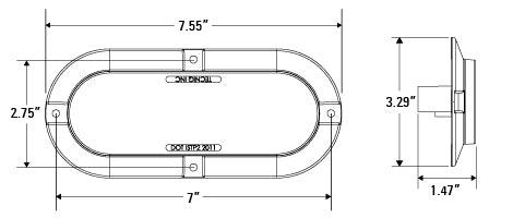 Tecniq New OEM 6 Oval 6 LED STT Grommet Mount Clear Lens Amp Con, T66 Tecniq New OEM 6 Oval 6 LED STT Grommet Mount Clear Lens Amp Con, T66