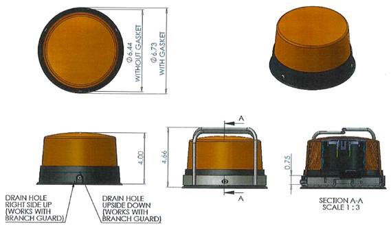 Tecniq K10  Amber Beacon Light Amber Lens – Roadside LED Supply