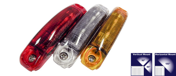 2x Tecniq LED Red/Amber Trailer Fender Marker Lights - Black 2x Tecniq LED Red/Amber Trailer Fender Marker Lights - Black